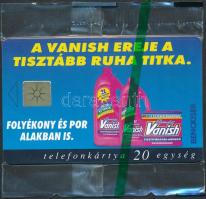 1998 Vanish motívumos telefonkártya, bontatlan csomagolásban