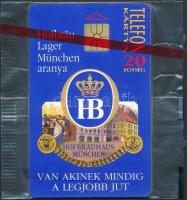 1995 Hofbräu München motívumos telefonkártya, bontatlan csomagolásban