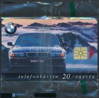 1997 BMW-motívumos telefonkártya, bontatlan csomagolásban