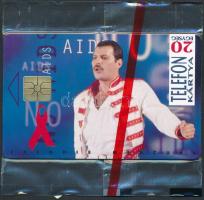 1995 AIDS Freddie Mercury motívumos telefonkártya, bontatlan csomagolásban