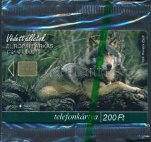 1999 Európai farkas motívumos telefonkártya, bontatlan csomagolásban