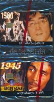 2002 2 db, John Lennon ill. Bob Marley motívumos telefonkártya, bontatlan csomagolásban