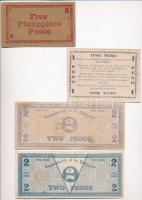 Fülöp-szigetek 1942-1944. 1P-5P 4db szükségpénz, melyek az emigráns kormány nevében készültek T:III,...