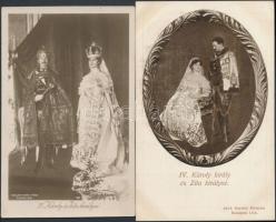 IV. Károly és Zita királyné - 2 db RÉGI megíratlan képeslap / Charles IV and Zita - 2 pre-1945 unused postcards
