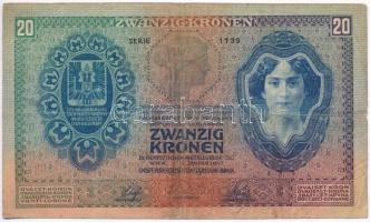 1907. 20K román felülbélyegzéssel T:III-
Adamo K16