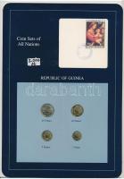 Guinea 1985-1987. 1Fr-25Fr 4xklf  db, forgalmi szett felbélyegzett kartonlapon T:1
Guinea 1985-1987...