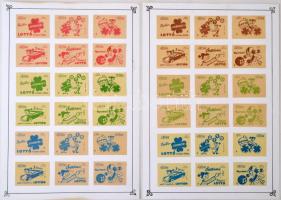 Magyar gyufacímke gyűjtemény Lottó  témában, 10db kartonon, 180db, cca 3,5x5cm
