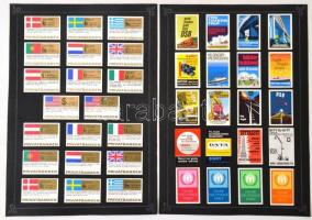 Belga gyufacímke gyűjtemény: épületek, bankok, reklámok, stb. témában, 11db kartonon, 222 db,különbö...