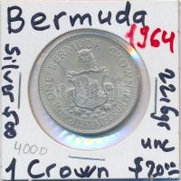 Bermuda 1964. 1C Ag T:2 ph. Bermuda 1964. 1 Crown Ag C:XF edge error Krause KM#14