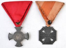1916. "Vas Érdemkereszt" cherardírozott hadifém kitüntetés nem saját vörös szalaggal + &qu...