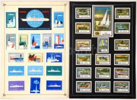 Szovjet gyufacímke gyűjtemény:hajók, repülők, győzelem, Kreml, stb. témában, 13db kartonon, 201db,+1...