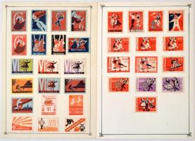 Szovjet gyufacímke gyűjtemény:fesztivál, cirkusz, sport,  stb. témában, 15db kartonon, 248db+7db nag...