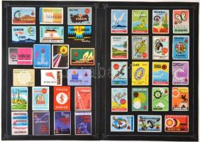 Török gyufacímke gyűjtemény:virágok, épületek, madarak, halak, stb. témában, 11db kartonon, 229db, k...