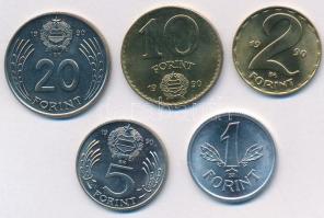 1990. 1Ft-20Ft (5xkfl) a kiadatlan forgalmi sor tok nélkül, "Magyar Köztársaság" feliratta...