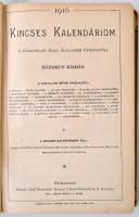 1916 Kincses Kalendárium. A gyakorlati élet általános mutatója. Háborús kiadás. Huszadik évfolyam. B...