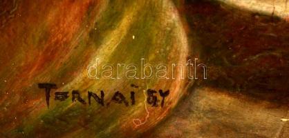 Tornai jelzéssel: Az uralkodó. Olaj, fatábla, sérült, 67×49 cm