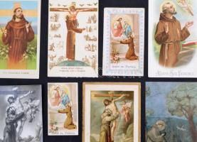 cca 1900-2000 Vegyes, Assisi Szent Ferenc szentkép tétel, különböző méretben és minőségben, 14db, cc...