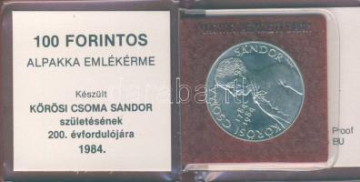 1984. 100Ft "Kőrösi Csoma Sándor" T:BU Eredeti tokban, tanúsítvánnyal!