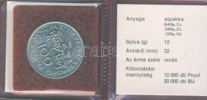 1984. 100Ft "Kőrösi Csoma Sándor" T:BU Eredeti tokban, tanúsítvánnyal!