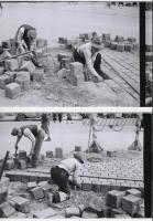 cca 1948 Budapest, a Margit híd újjá építése, 5 db korabeli felvétel mai nagyításban, 13x18 cm