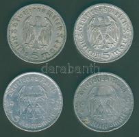 Német Birodalom 1934-36. 5M Ag "Garnisonkirche" (7x) + "Hindenburg" (2x) T:2/3