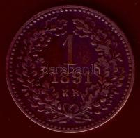 1891KB 1kr "Fiumei címer" T:2/3