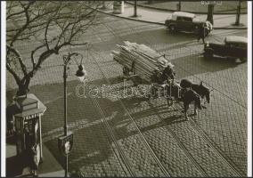 cca 1935 Budapest, Lovasfogat, Osoha László hagyatékában őrzött vintage felvétel modern nagyításban, 18x25 cm