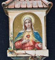 cca 1900-20 Litho szentkép szentoszlop, 14cm