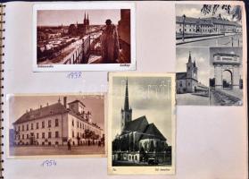131 db főleg MODERN vegyes városképes lap és motívumlap; magyar és külföldi, üdvözlők, albumban / 13...