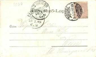 1899 Budapest XIV. Városligeti fővárosi pavillon, Bokor János vendéglője, Weingruber Ignác, floral, ...