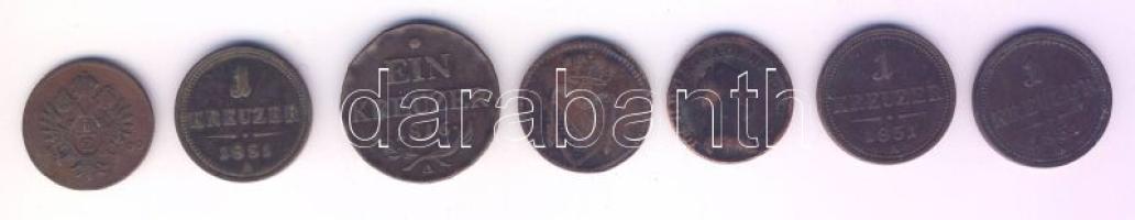 Ausztria/benne cseh veret 1871-1851. 1/2Kr 3x 3klf típusban, 1Kr 4x 2klf típusban T:3