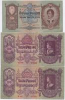 1930. 100P (2x) egyik csillagos sorszámmal + 1932. 50P + 1936. 10P (2x) egyik csillagos sorszámmal +...