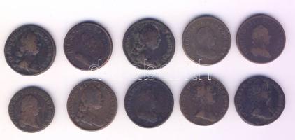 Ausztria 1760-1780. 1Kr klf típusokban (10x) T:3+,3