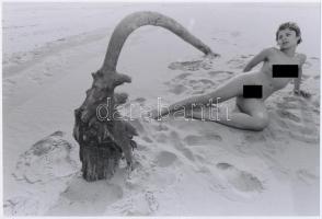 cca 1977 Mamutagyar társasága, finoman erotikus fénykép, korabeli negatívról készült mai nagyítás, 16x23,5 cm / erotic photo, 16x23,5 cm