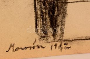 Marosán jelzéssel: Női figura. Szén, papír, 30×43 cm