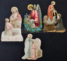 cca 1900-20 Szentkép matricák, 4db, különböző méretben és minőségben, cca 8cm