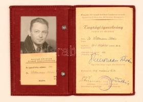 1947 a Magyar Orvosok Szabad Szakszervezete fényképes tagsági igazolványa