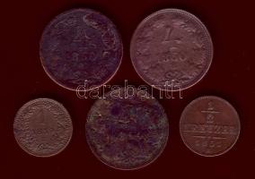 Ausztria/magyar verdejel 1861E 1Kr T:3, 1860B 4Kr (2x), 1864B 4Kr (1x) T:4