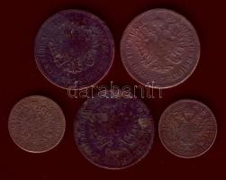 Ausztria/magyar verdejel 1861E 1Kr T:3, 1860B 4Kr (2x), 1864B 4Kr (1x) T:4