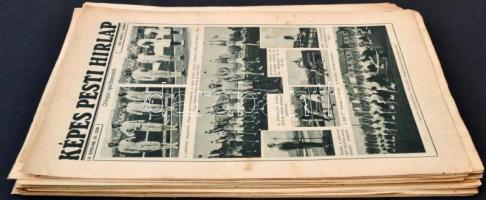 1929-39 Képes Pesti Hírlap, sok fotóval illusztrált, 30 szám,  29x21cm