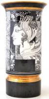 Hollóházi Szász Endre által tervezett mintával díszített porcelán váza, matricás, hibátlan, jelzett, m: 25,5 cm