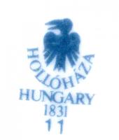 Hollóházi Szász Endre által tervezett mintával díszített porcelán váza, matricás, hibátlan, jelzett,...