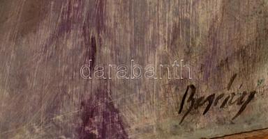 Berény jelzéssel: Férfi hegedűvel. Olaj, fa, sérült,  keretben, 49×44 cm