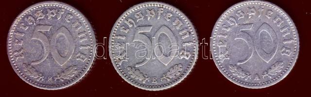 Német Birodalom 1935A+1935E+1935F 50Pf T:2/3,3