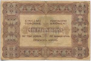 1920. 5000K "Orell Füssli Zürich" piros sorozat- és sorszám T:III- ly. 
Hungary 1920. 500...