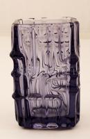 Halványlila öntött üvegváza, hibátlan, m: 14 cm