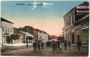 Kisvárda, Szent László utca, Friedrich Sándor, Mauthner M. üzletei, kiadja Berger Ignác és Társa (EB)
