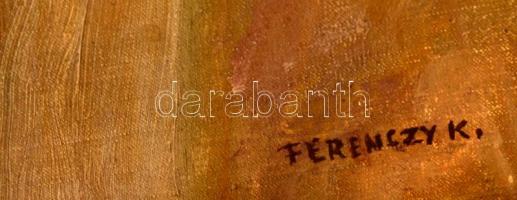 Ferenczy jelzéssel: Golden retriever. Olaj, vászon, keretben,  56×37 cm