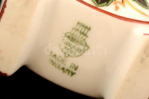 Zsolnay mini kulacs, dugó nélkül, matricás, apró máz hibával, jelzett, m: 7,5 cm