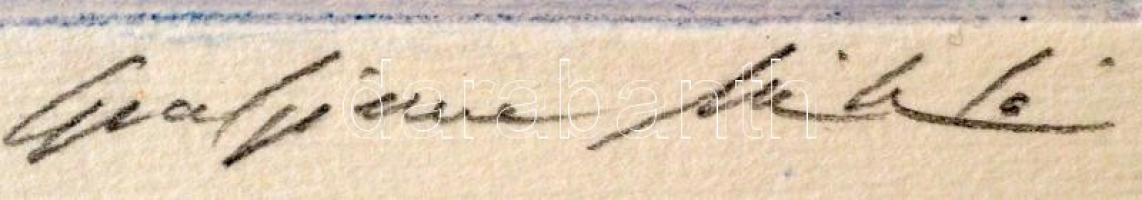 Kolozsvári Grandpierre Miklós (1950-): A nagy Ő. Színes rézkarc, papír, jelzett, 11×15 cm